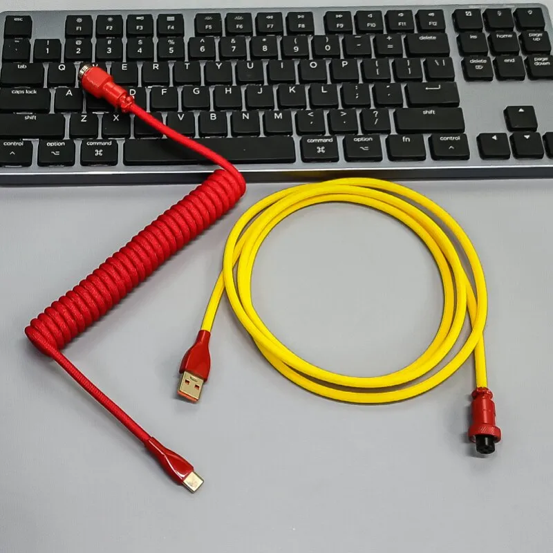 USB keyboard cable Coiled cable type C Mechanical keyboard wire