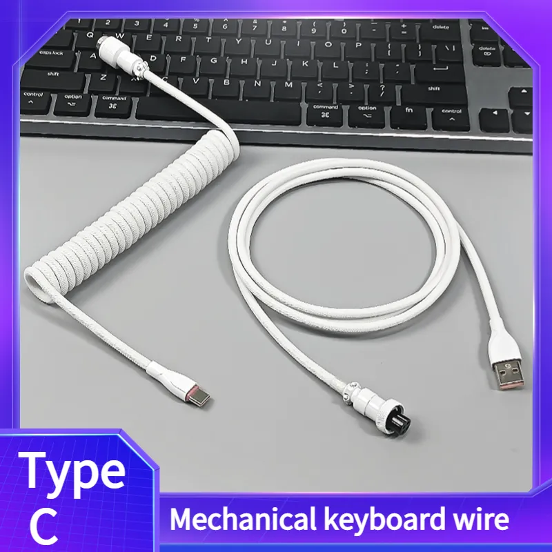 USB keyboard cable Coiled cable type C Mechanical keyboard wire