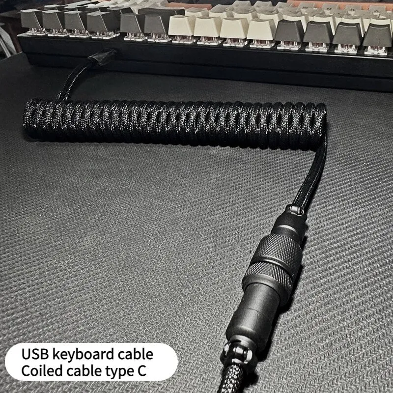 USB keyboard cable Coiled cable type C Mechanical keyboard wire