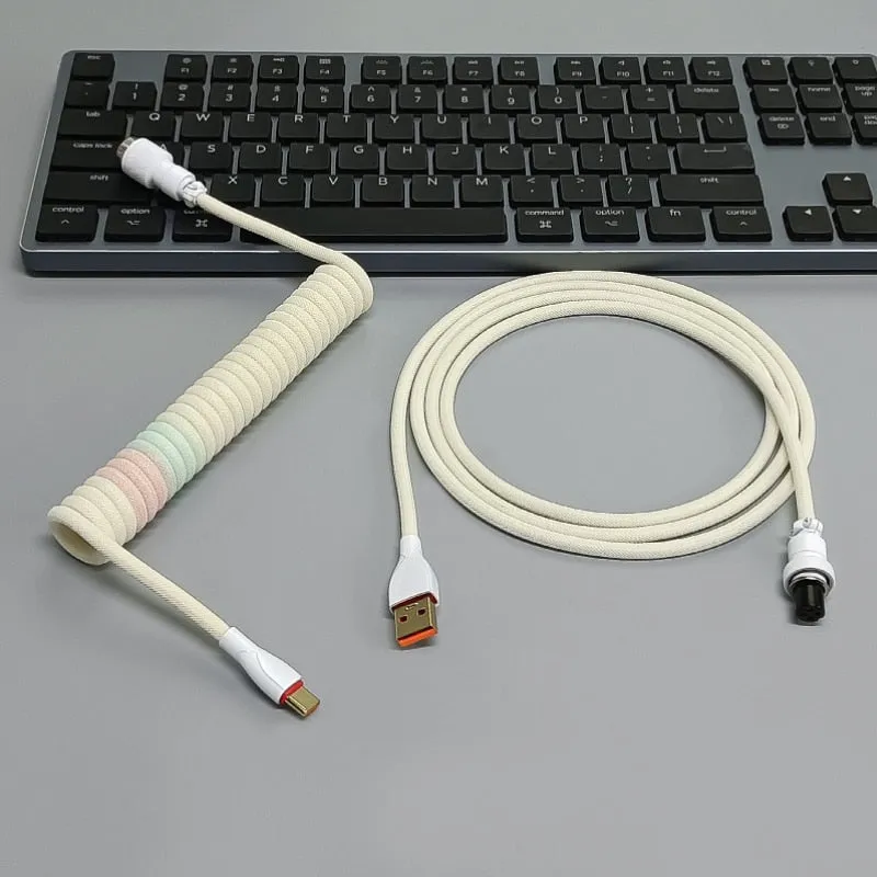 USB keyboard cable Coiled cable type C Mechanical keyboard wire