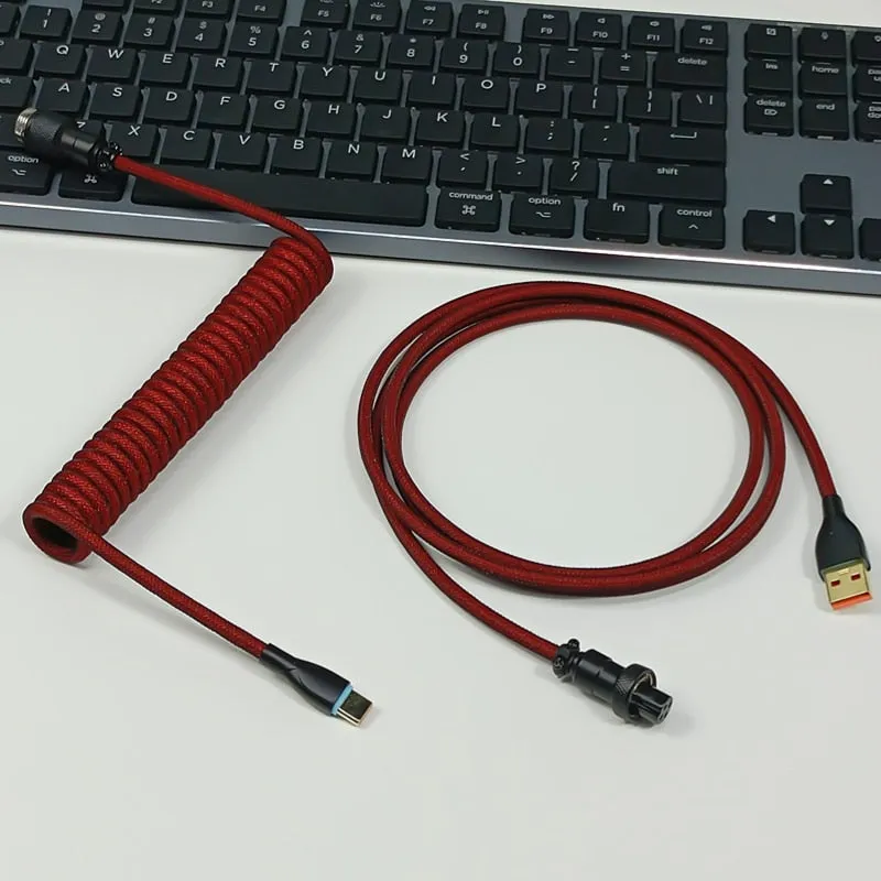 USB keyboard cable Coiled cable type C Mechanical keyboard wire