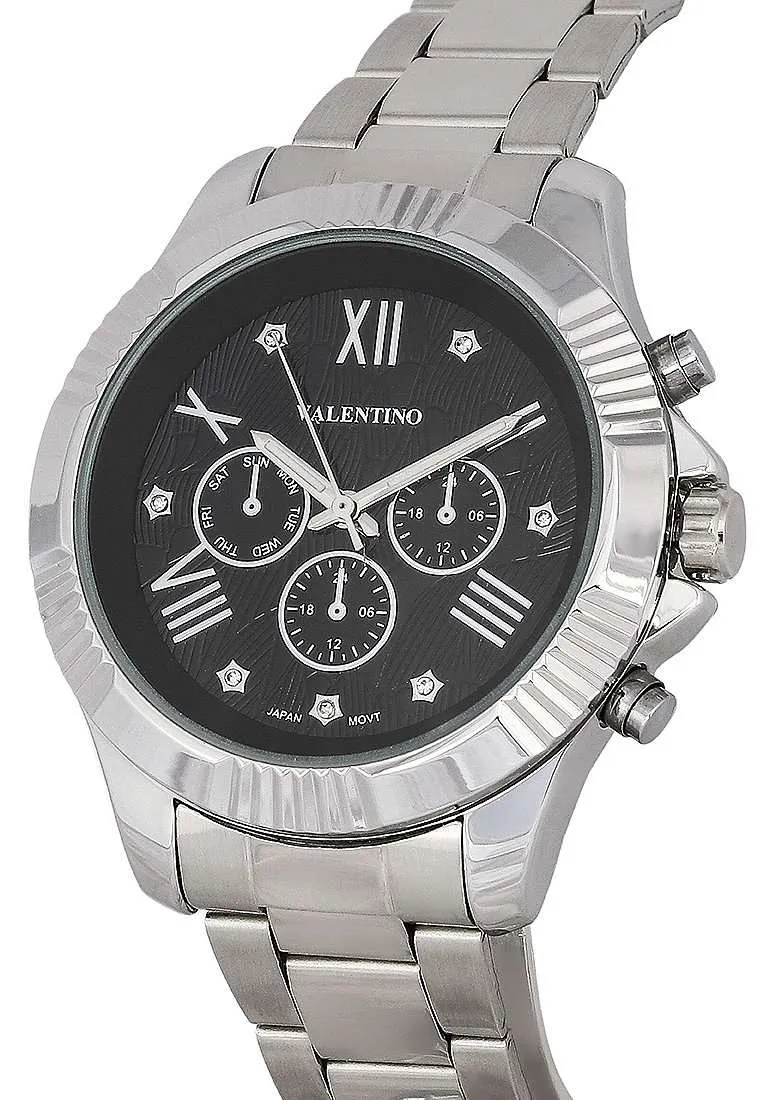 Valentino 20122303-BLACK DIAL Stainless Steel Watch for Women