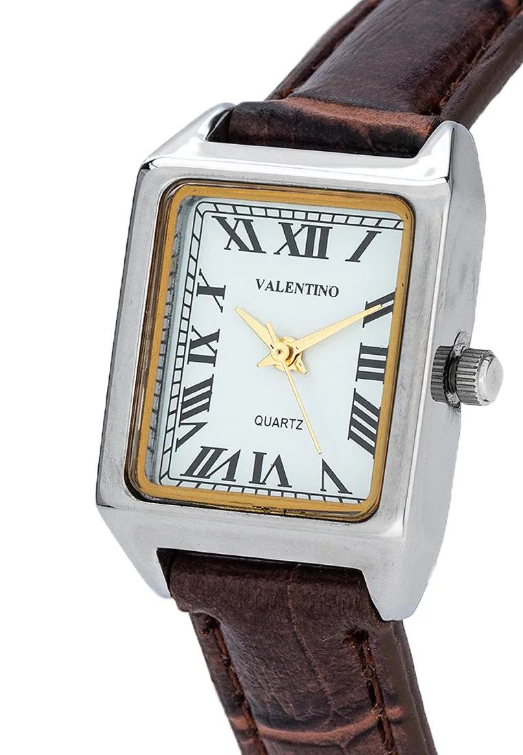 Valentino 20122376-BRWN STRAP - GOLD DIAL Leather Strap Analog Watch for Women