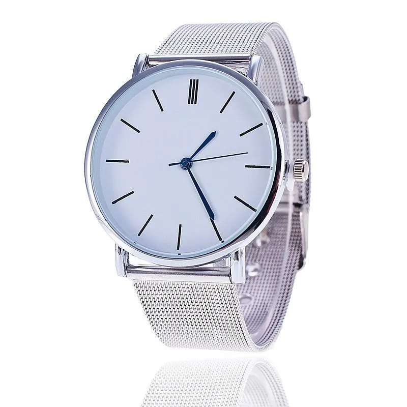 Vansvar Brand Fashion Silver Casual Quartz