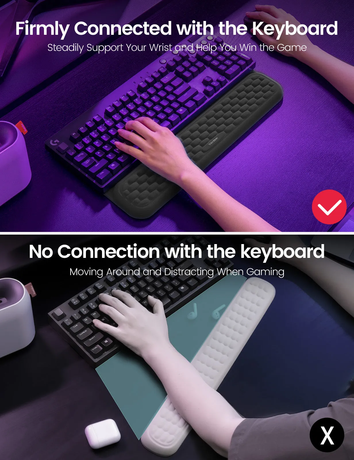 Vaydeer Keyboard Wrist Rest with Stickers