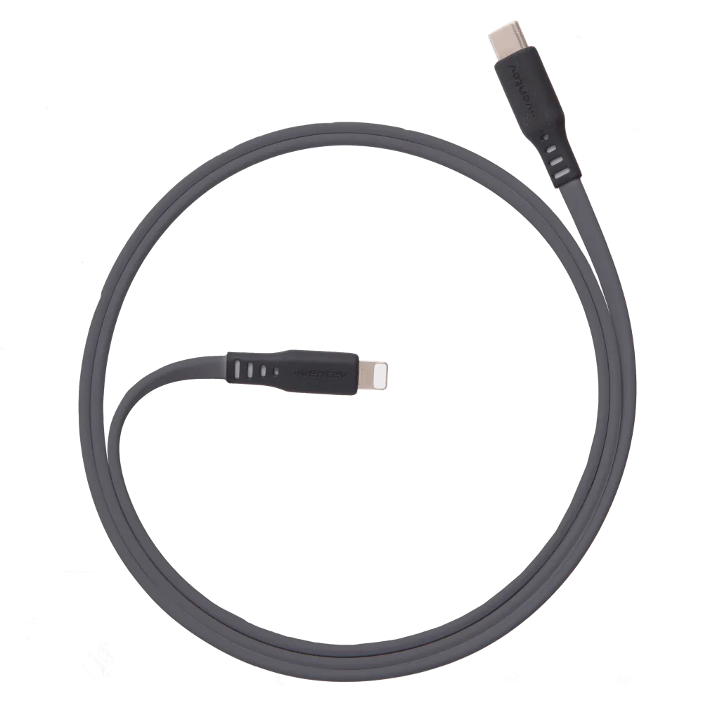 Ventev Chargesync Flat USB C to Apple Lightning Cable 3ft by Ventev