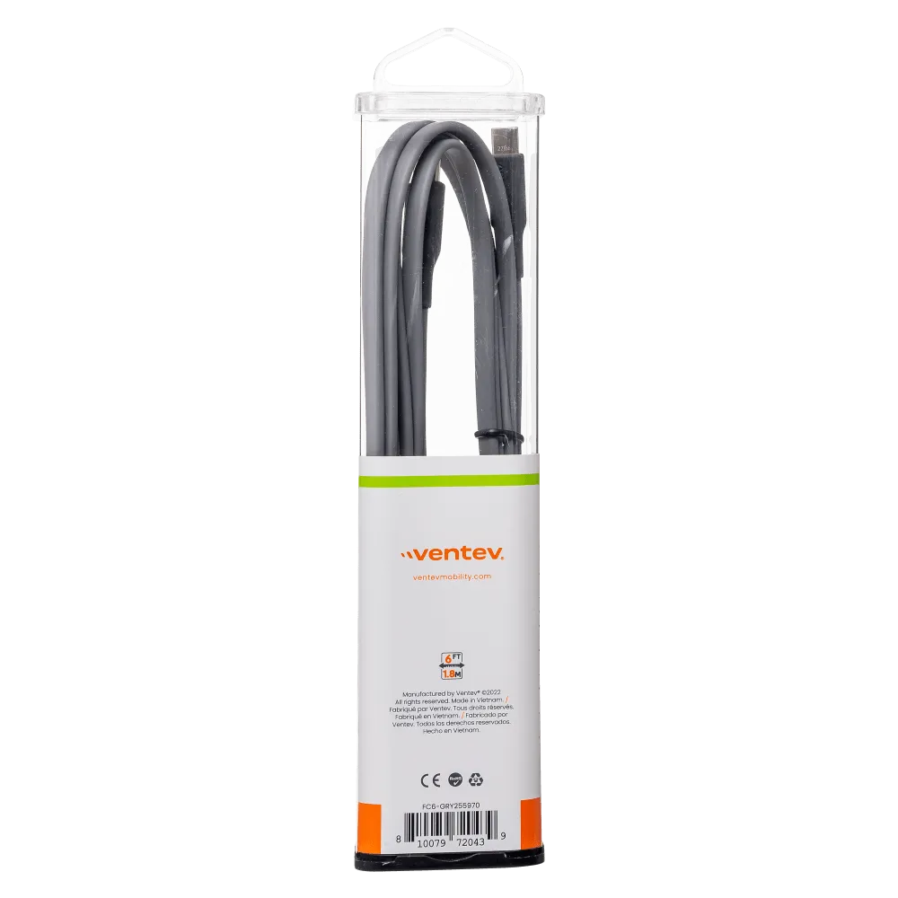 Ventev Chargesync Flat USB C to USB C Cable 6ft by Ventev