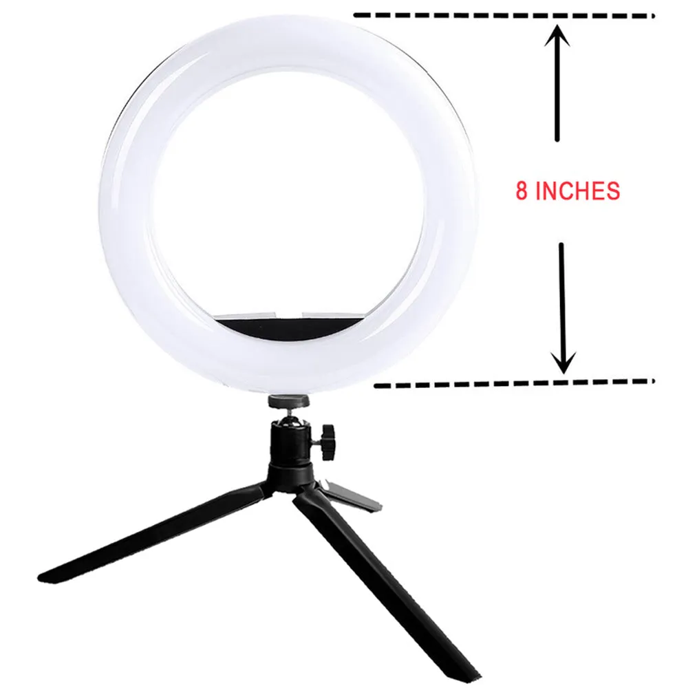 Vivitar 8 Inch LED VIV-RL8KIT Ring Light Dimmable Lamp for Smartphone with Tripod Mount Stand