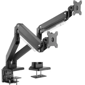 VIVO Black Pneumatic Arm Dual Monitor Desk Mount, STAND-V102G2