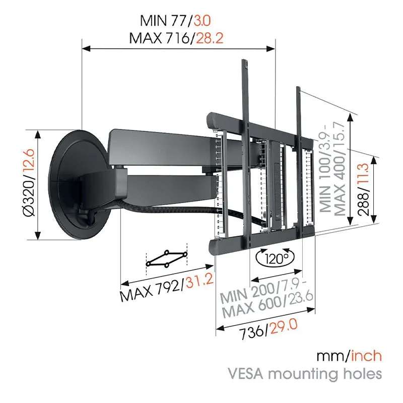 Vogels TVM 7675 Motorised TV Wall Mount (Each)