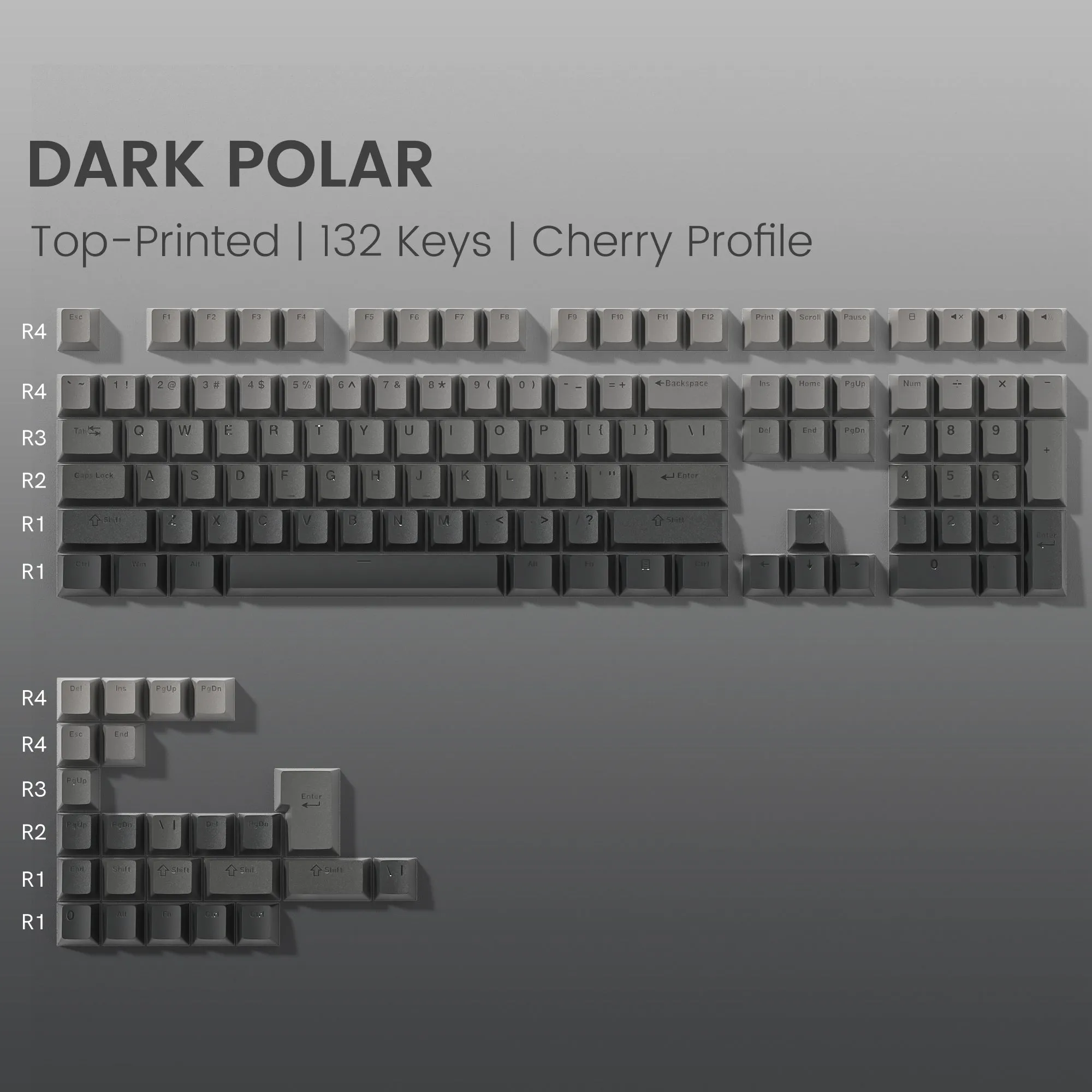 Womier Gradient Series 136-Key Shine-Through Cherry Profile Double-Shot PBT Keycap