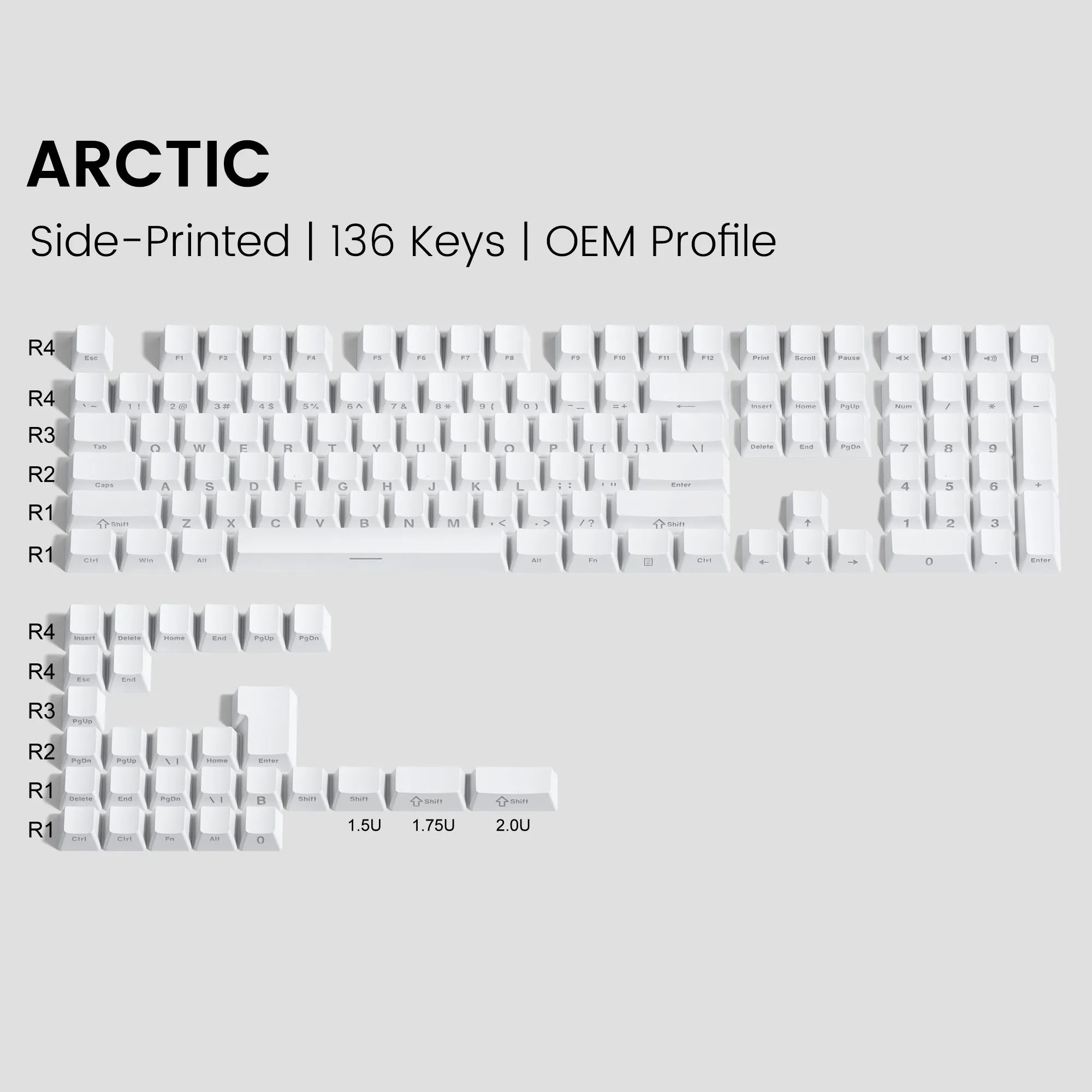 Womier Gradient Series 136-Key Side-Printed OEM Profile Keycap (6 Colors)