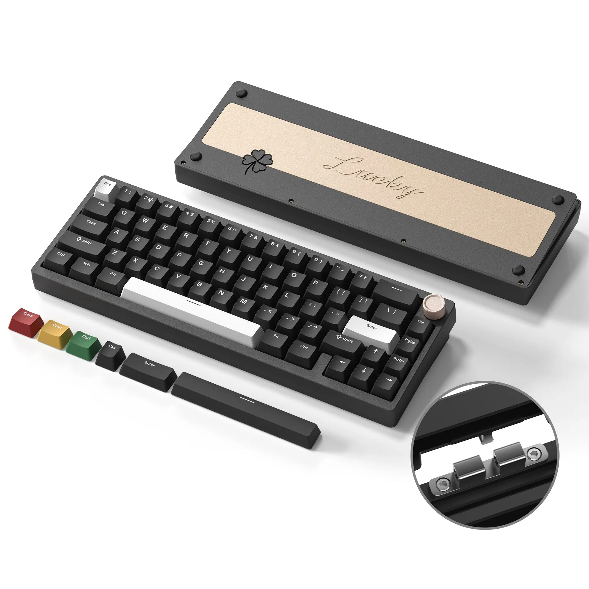 Womier SK65 65% Gasket Mounted Wireless Aluminum Keyboard with Knob (4 Colors)