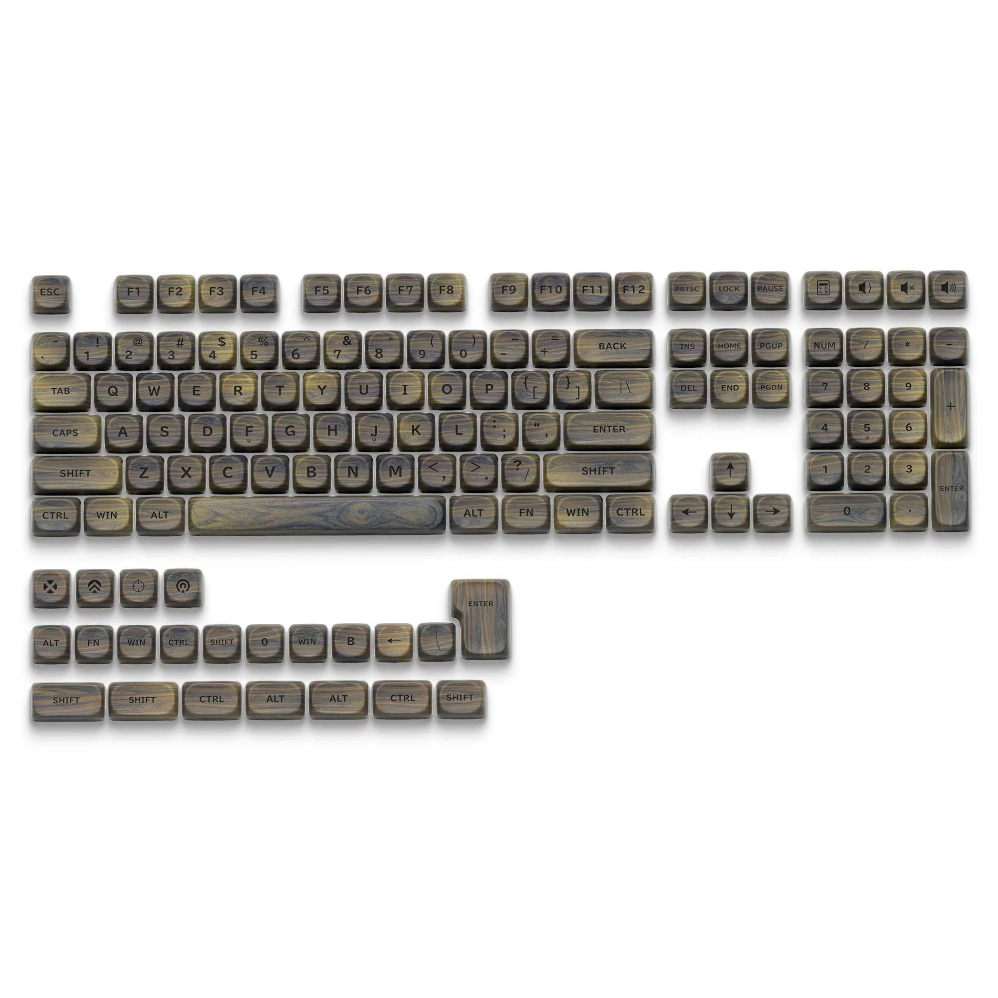 XVX Walnut Texturer  MOA  Profile Dye-Sub PBT Keycap Set 130-Key