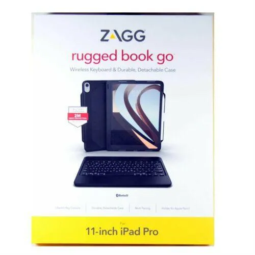 ZAGG Rugged Book Go Keyboard Folio Case for 11" iPad Pro 1st Gen 2018 - Black | 103102335